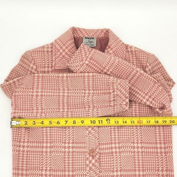 Bleyle for Hooper PeaCoat Womens 14 Pink Houndstooth 100% Virgin Wool Retro Glam - Picture 10 of 10